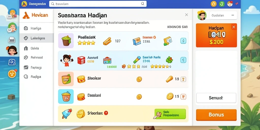 Tampilan utama dengan grafik yang menawan.